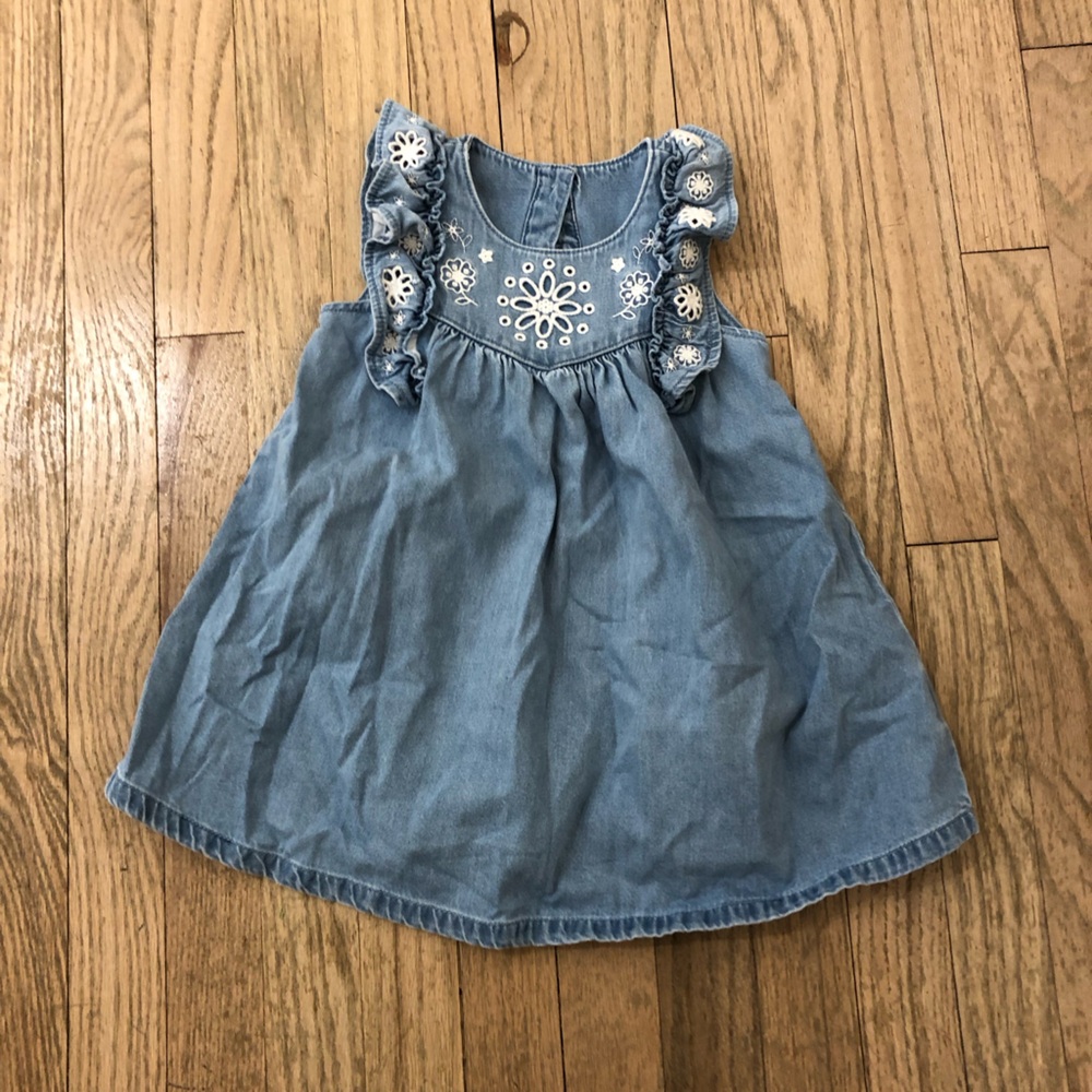Blue Denim Skirt with Embroidered Details